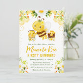 かわいい黄色のフローラハニービー赤ちゃんシャワー 招待状 (スタンド正面)