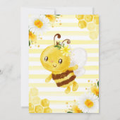 かわいい黄色のフローラハニービー赤ちゃんシャワー 招待状 (裏面)