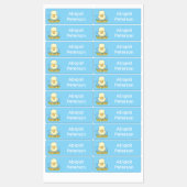 かわいい黄色のベビーのアヒルパーソナライズされた漫画 ラベル (シート)