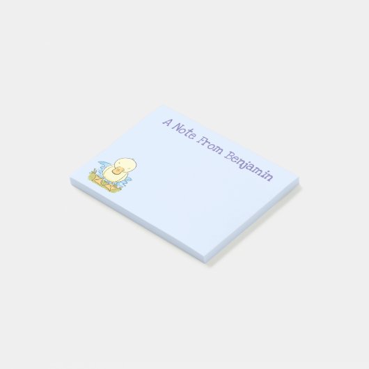 かわいい黄色のベビーアヒル漫画イラストレーション ポストイット (アングル)