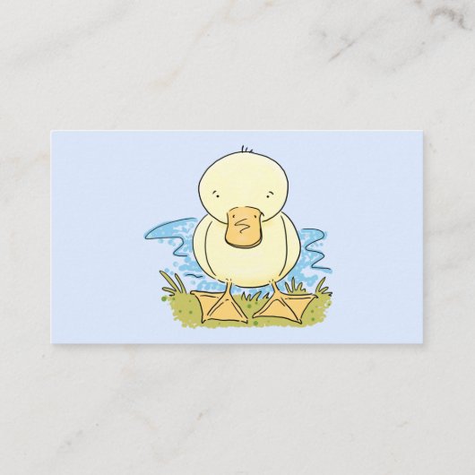かわいい黄色のベビーアヒル漫画イラストレーション 名刺 (裏面)