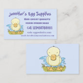 かわいい黄色のベビーアヒル漫画イラストレーション 名刺 (正面/裏面)