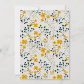 かわいい黄色のベビーゼブラリーフ赤ちゃんシャワー招待状 サンキューカード (裏面)