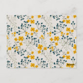 かわいい黄色のベビーゼブラ葉ベビーシャワー ポストカード (裏面)