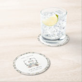 かわいい黄色のベビーヒッポの葉エレガントの赤ちゃんシャワー ラウンドペーパーコースター (インサイチュ)