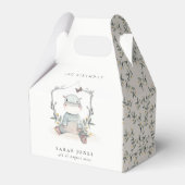 かわいい黄色のベビーヒッポ葉の任意の年齢誕生日 フェイバーボックス (正面サイド)