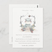 かわいい黄色のベビーヒッポ葉の任意の年齢誕生日 ポストカード (正面/裏面)