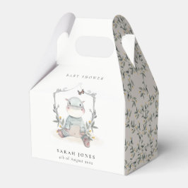 かわいい黄色のベビーヒッポ葉バルーンベビーシャワー フェイバーボックス