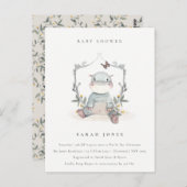 かわいい黄色のベビーヒッポ葉ベビーシャワー ポストカード (正面/裏面)