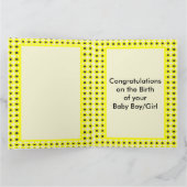 かわいい黄色のベビービージェンダーリビールニュートラル カード (内部)