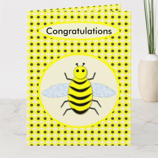 かわいい黄色のベビービージェンダーリビールニュートラル カード (正面)