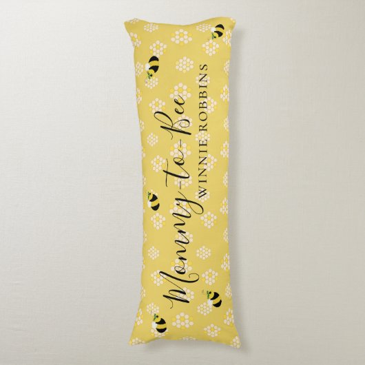 かわいい黄色のママへビー赤ちゃんシャワーギフト ボディピロー (正面縦)