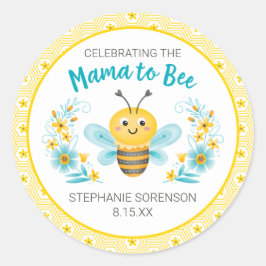 かわいい黄色のママへビー赤ちゃんシャワー ラウンドシール