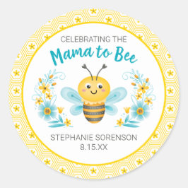 かわいい黄色のママへビー赤ちゃんシャワー ラウンドシール