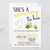 かわいい黄色のママへ蜂の赤ちゃんシャワー 招待状 (正面/裏面)