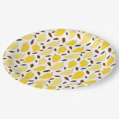 かわいい黄色のマンゴー柄 ペーパープレート (アングル)