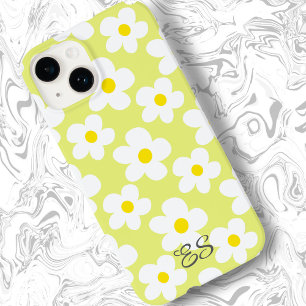 かわいい黄色のレトロデイジーオンガーリーフローラ Case-Mate iPhone 14ケース