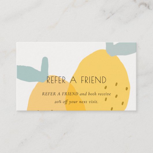 かわいい黄色のレモン果実柑橘系友人を参照 名刺 (正面)