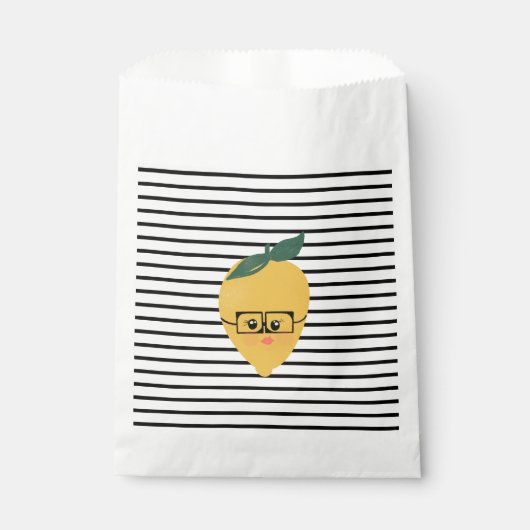 かわいい黄色のレモン漫画おもしろいイラストレーション フェイバーバッグ (正面)