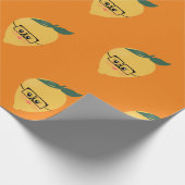 かわいい黄色のレモン漫画おもしろいイラストレーション ラッピングペーパー (角)