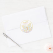 かわいい黄色のレモン誕生日蝶の円形 ラウンドシール (封筒)