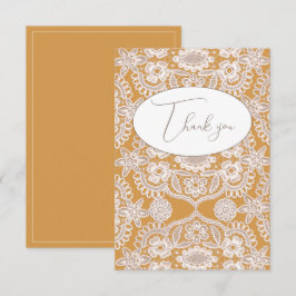 かわいい黄色のヴィンテージ レース フラット サンクス カード