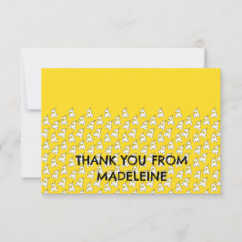 かわいい黄色の列車の感謝カード サンキューカード