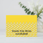 かわいい黄色の列車の感謝カード サンキューカード (スタンド正面)