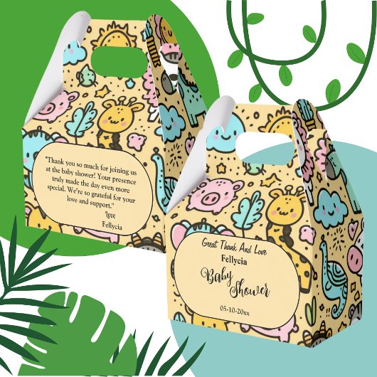 かわいい黄色の動物の幼児 フェイバーボックス