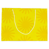 かわいい黄色の太陽のパターンモダン幸せなおもしろい明るい ラージペーパーバッグ (裏面)