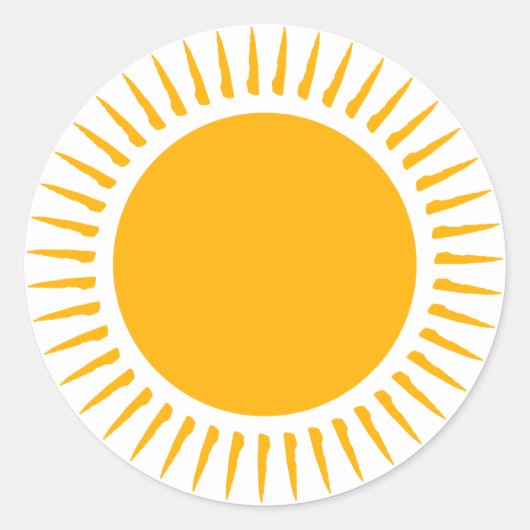 かわいい黄色の太陽の光happyおもしろいボーモダンホ ラウンドシール (正面)