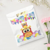 かわいい黄色の子どもベビーフクロウ誕生日 フェイバーバッグ (封をした状態)