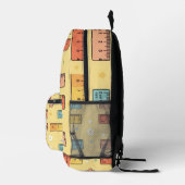 かわいい黄色の学校用品定規パターン プリントバックパック (右)
