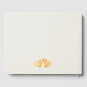 かわいい黄色の庭の葉蝶の赤ちゃんシャワー ゲストブック (裏面)