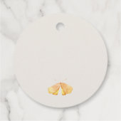 かわいい黄色の庭の葉蝶の赤ちゃんシャワー フェイバータグ (裏面)