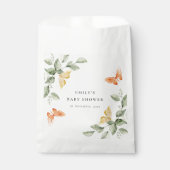 かわいい黄色の庭の葉蝶の赤ちゃんシャワー フェイバーバッグ (正面)