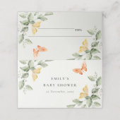 かわいい黄色の庭の葉蝶の赤ちゃんシャワー プレイスカード (外部開封)