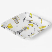 かわいい黄色の建築トラックダンプパターン ペーパープレート (傾斜あり)