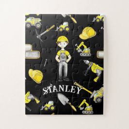 かわいい黄色の建築トラックダンプ名 ジグソーパズル