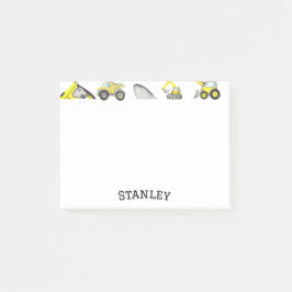 かわいい黄色の建築トラックダンプ名 ポストイット