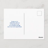 かわいい黄色の恐竜と幸せな星のありがとう ポストカード (裏面)