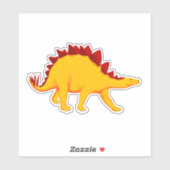 かわいい黄色の恐竜の新学期アート シール (シート)