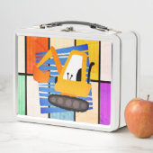 かわいい黄色の掘削機 メタルランチボックス (インサイチュ)