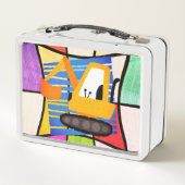 かわいい黄色の掘削機 メタルランチボックス (裏面)