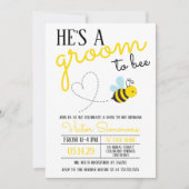 かわいい黄色の新郎のハチの結婚前パーティー 招待状 (正面)