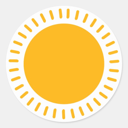 かわいい黄色の日射晴れ幸せおもしろい空白の モダン ラウンドシール (正面)