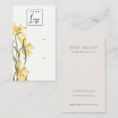 かわいい黄色の水仙フローラロゴイヤリングディスプレイ 名刺 (正面/裏面)