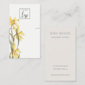 かわいい黄色の水仙フローラロゴネックレスディスプレイ 名刺 (正面/裏面)