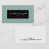 かわいい黄色の水玉模様パターン緑のテクスチャ 名刺 (正面/裏面)