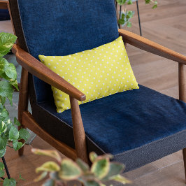 かわいい黄色の水玉模様パターン ランバークッション